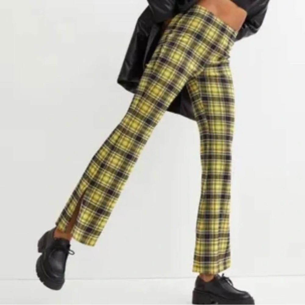 H&M Divided Black and Yellow Plaid Skirt